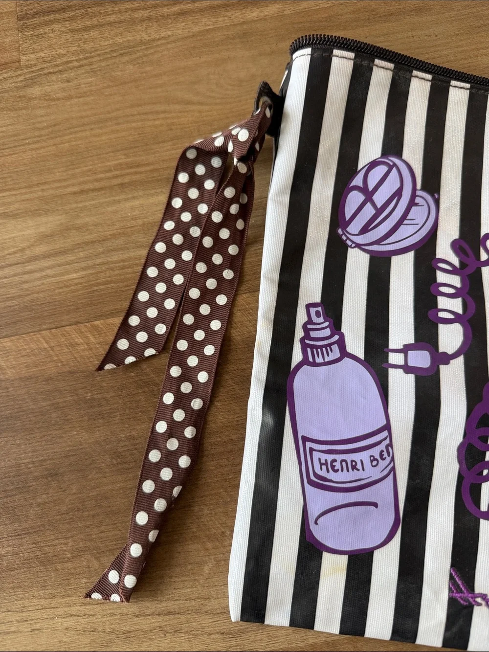 henri bendel Striped Cosmetic Pouch